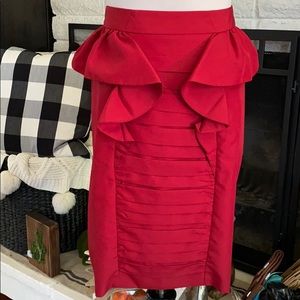 Body by Victoria red zip up back skirt